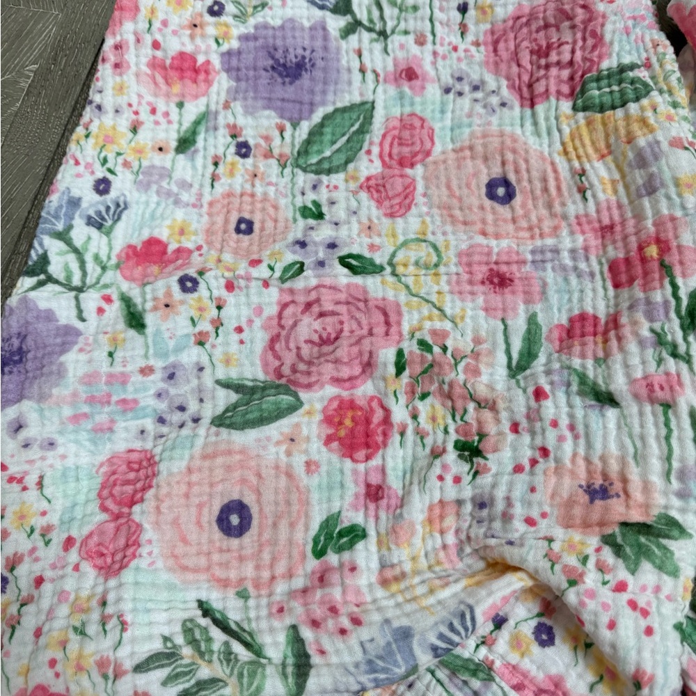 2 Pottery Barn Kids Set of 2 Floral Changing Pad Cover - Pink and Purple - Picture 5 of 7
